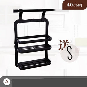 Multifunction aluminum black kitchen shelf wall hanging