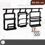 Multifunction aluminum black kitchen shelf wall hanging