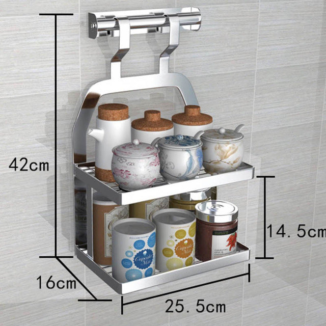 Stainless steel kitchen rack, DIY kitchen holder organizer